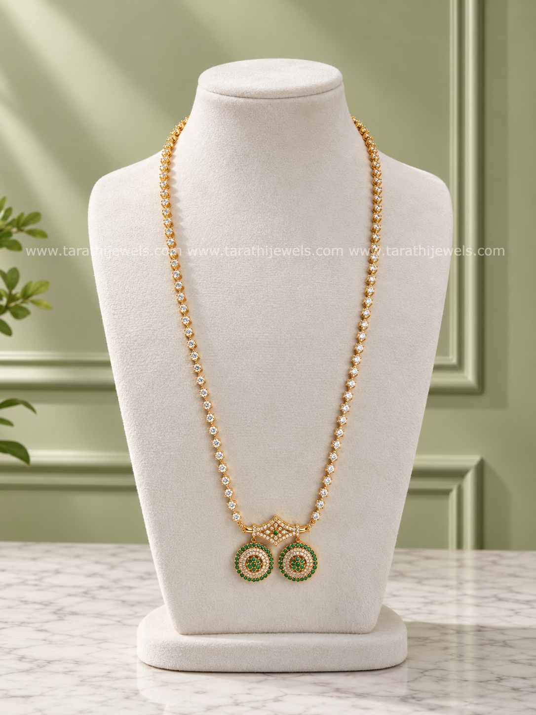 Green With White Stone CZ Haaram  HA485
