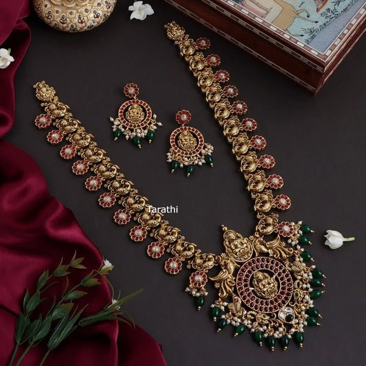 Antique Temple Lakshmi Long Haaram HA384