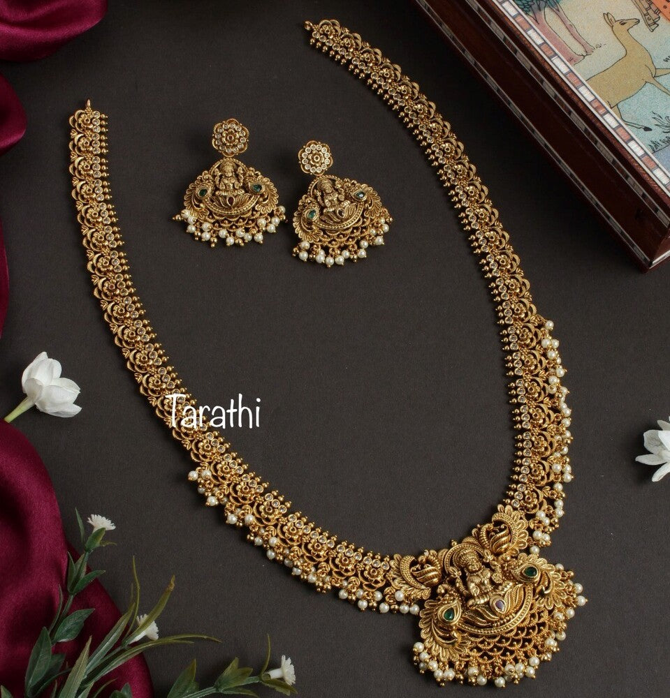 Antique Finish Lakshmi guttapusalu Long Haaram HA80