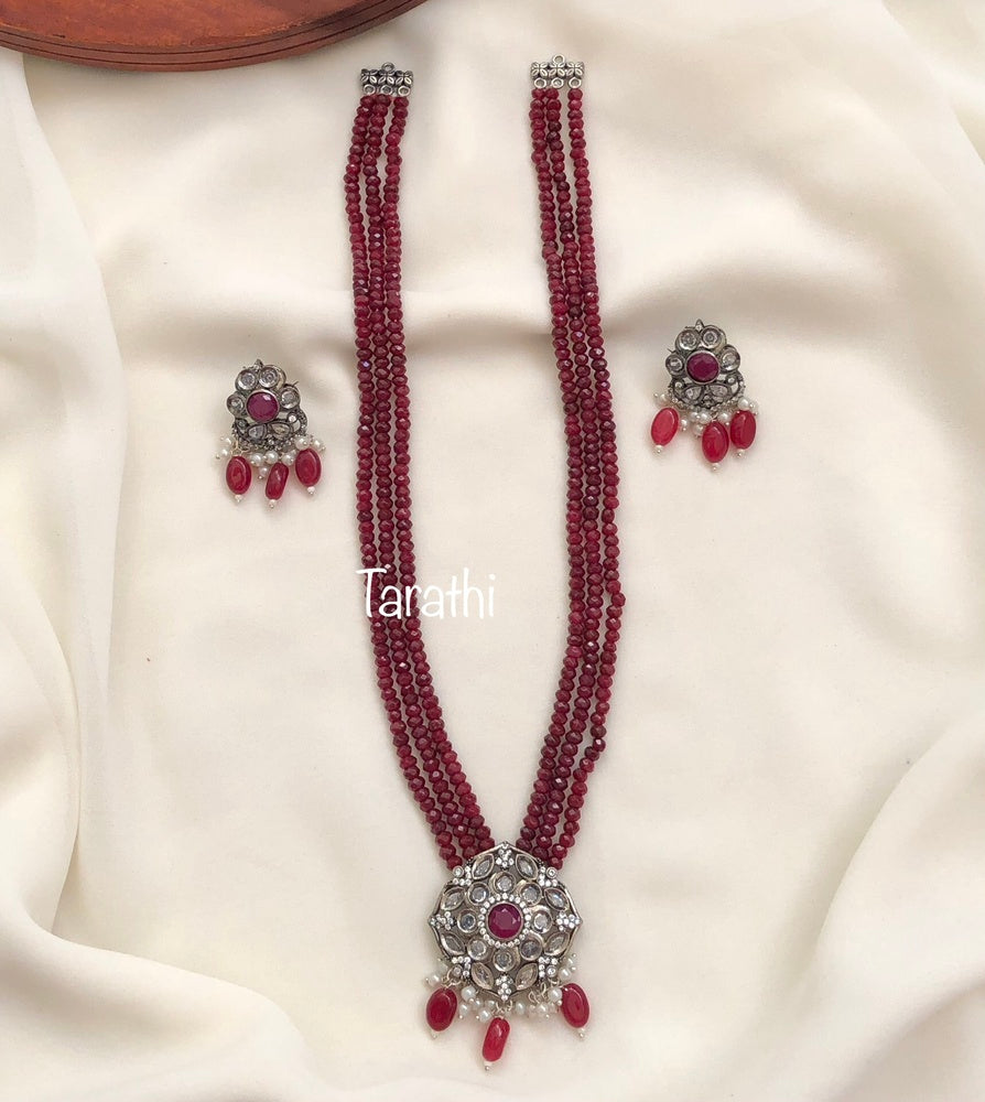 Beautiful Victoria Pearl Mala set (Maroon)HA96