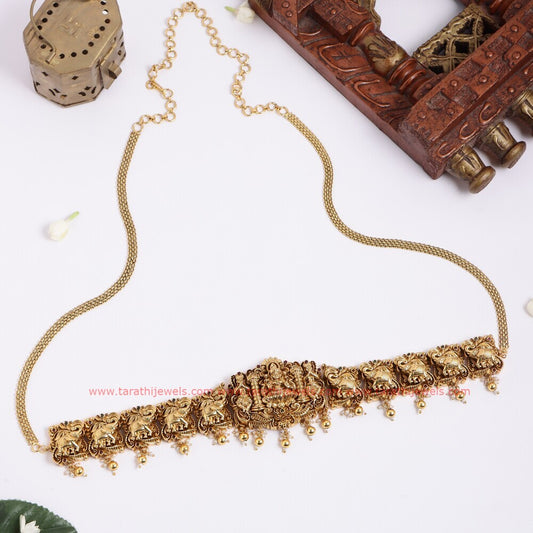 Lakshmi Devi with Elephant Antique Hipchain HB21