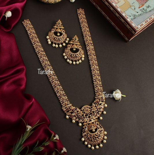 AD uncut Bridal Long Haaram HA61