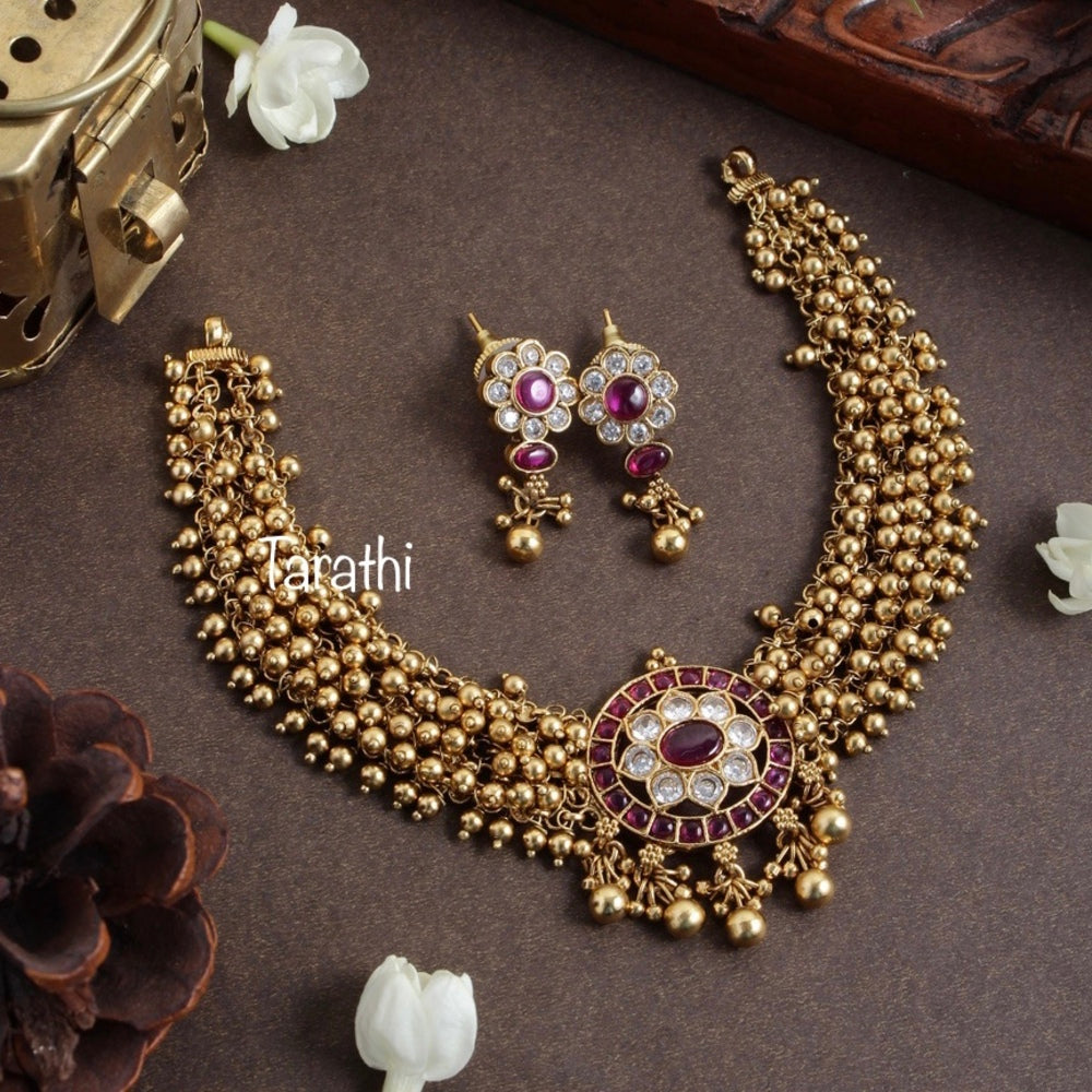 Beautiful Statement High Neck Choker With Earrings CH124