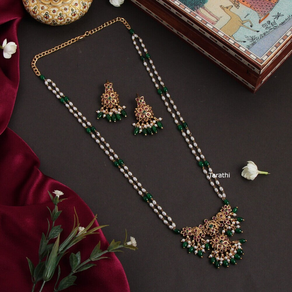 Amazing Two Layered Pearl Long Haaram HA162
