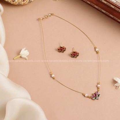 Simple Lotus Necklace N686