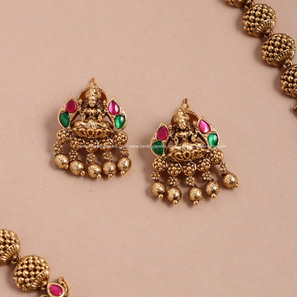 Antique Finish Lakshmi Long Haaram HA360