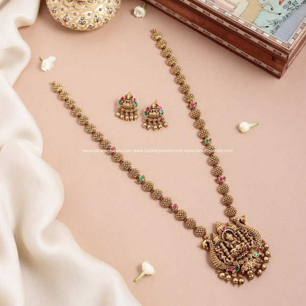 Antique Finish Lakshmi Long Haaram HA360