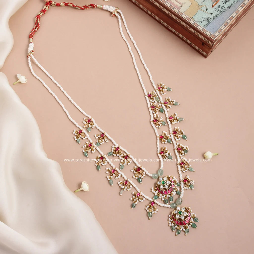 Tarathin Jadau Kundan 2 Layered Pearl Neckpiece HA305