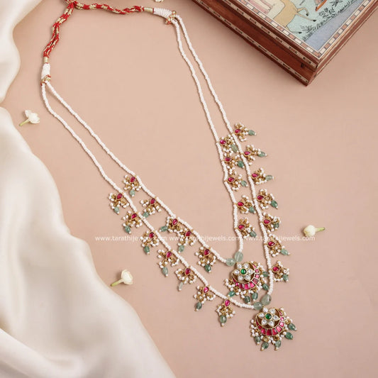 Tarathin Jadau Kundan 2 Layered Pearl Neckpiece HA305