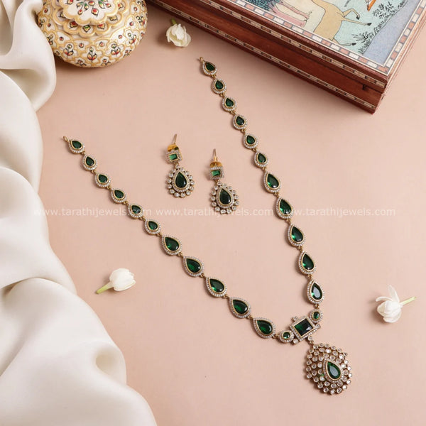 Jyothika Green stone Haaram HA302