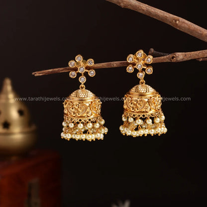 Yamuna Gold Stone Jumka EA534