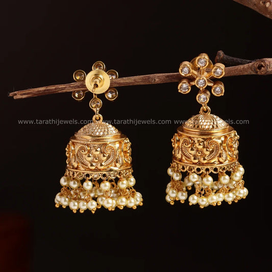 Yamuna Gold Stone Jumka EA534