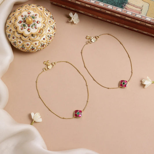 Elegant design Jadau Anklets AK29