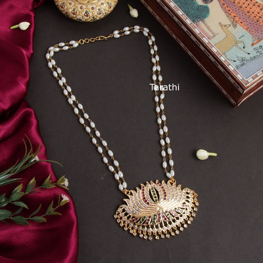 Traditional Lotus Pendant Pearl Haaram HA128