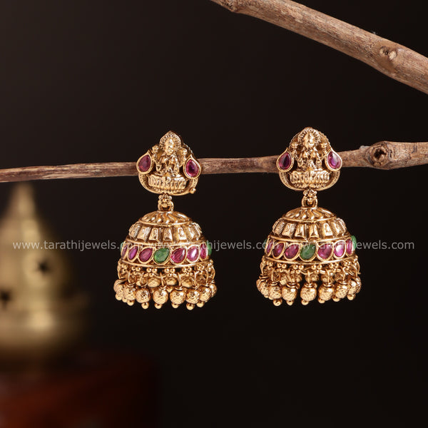 Ad Lakshmi Gold Finish jumka EA669
