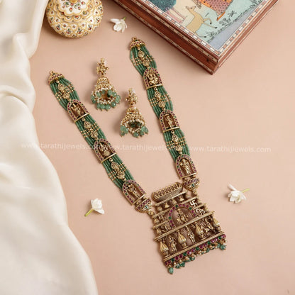 Grand Premium Green Beads Long Haaram HA267