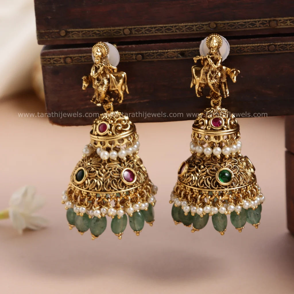 Grand Premium Green Beads Long Haaram HA267