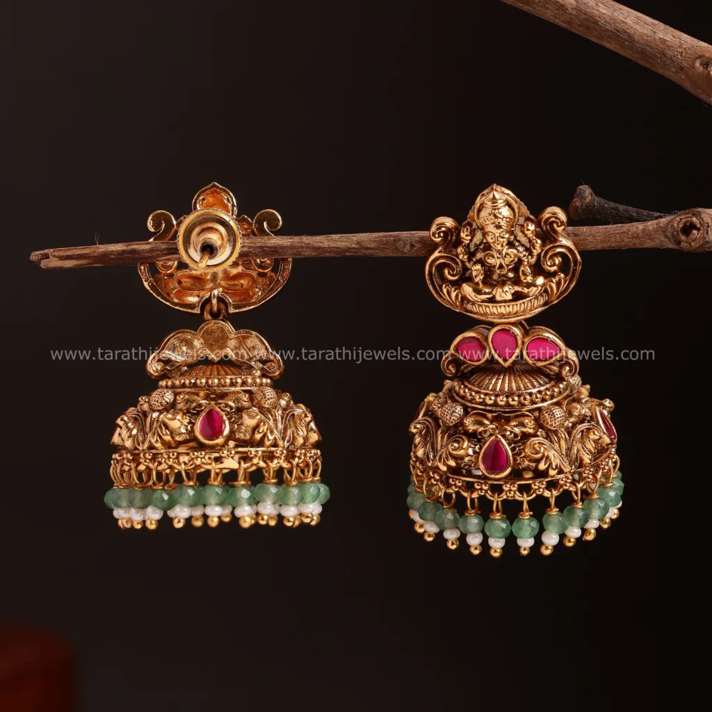 Divi Lakshmi Green Pearl jumka EA543