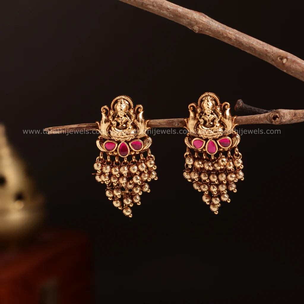 Lakshmi Golden Beads Drops Earring EA521