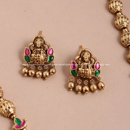 Antique Finish Lakshmi Long Haaram HA335
