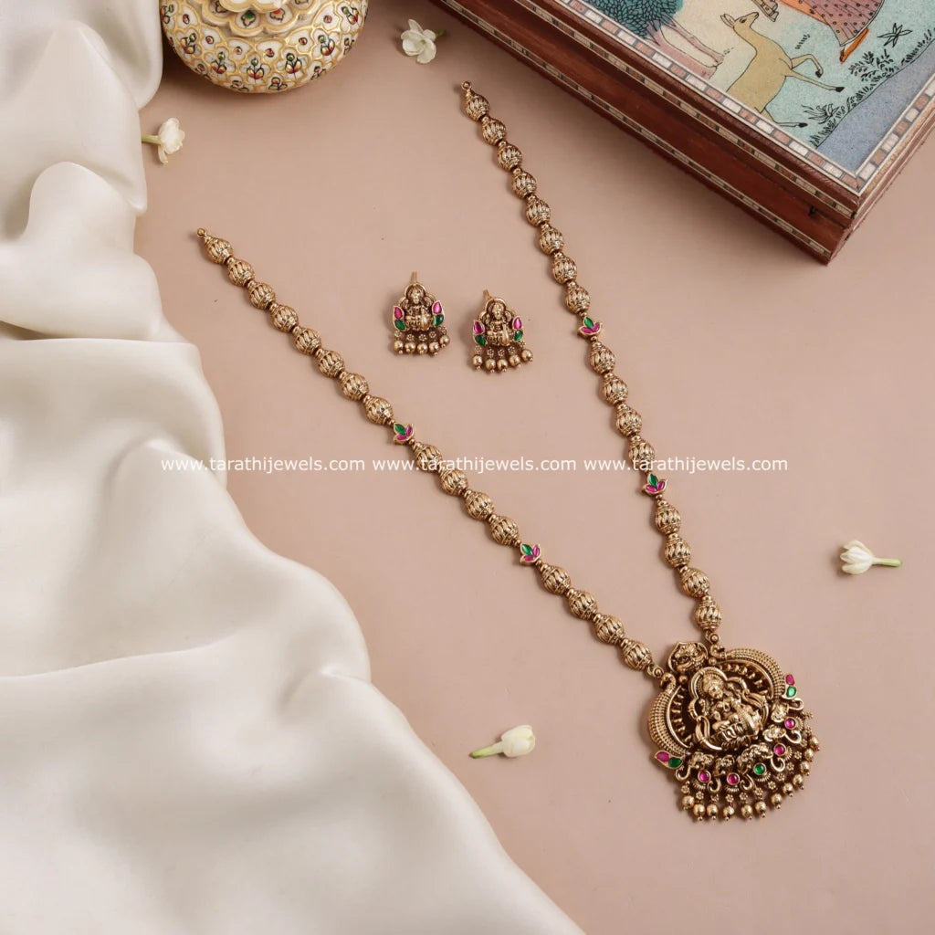 Antique Finish Lakshmi Long Haaram HA335