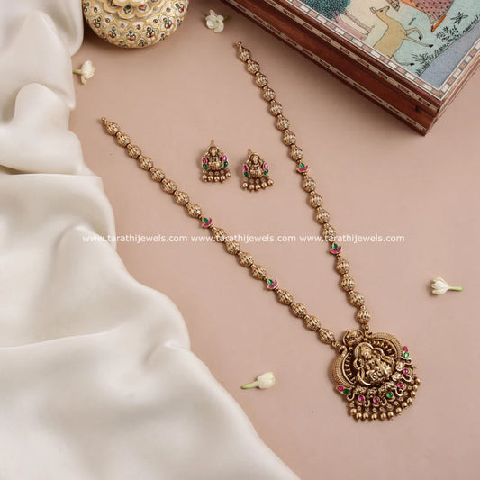 Antique Finish Lakshmi Long Haaram HA335