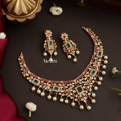 Traditional Attigai Ad stone Necklace N156