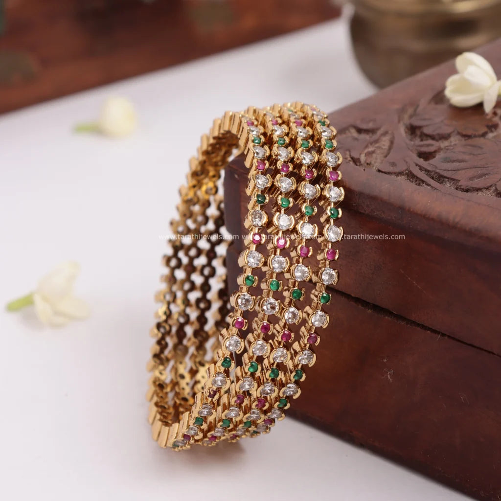 Gold Finish Ad Bangles BA155