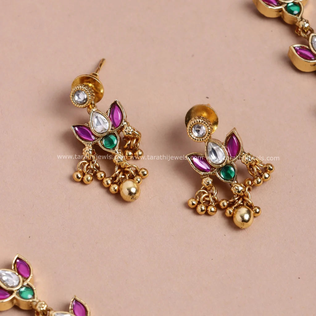 Tarathi Two in one Jadau Kundan Stone Haaram   HA330