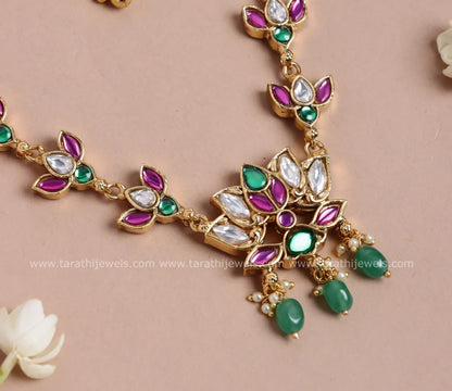 Tarathi Two in one Jadau Kundan Stone Necklace N798