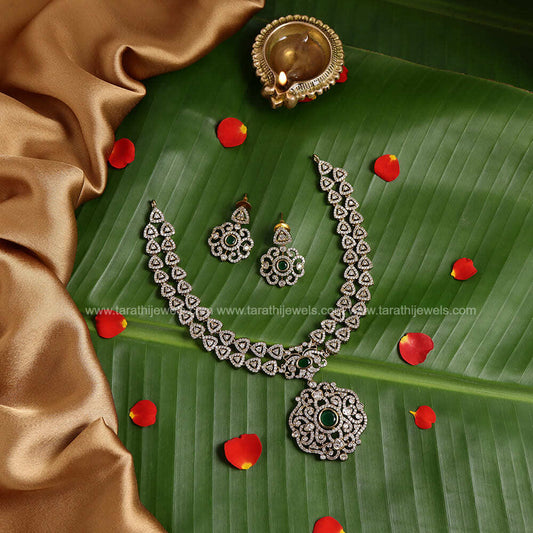Two layer Bridal American Diamond Necklace N572