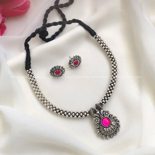 Oxidized Choker Neckpiece S17