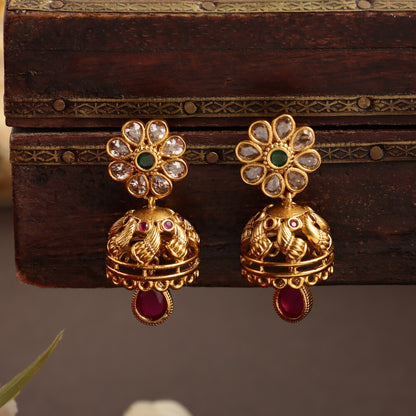 Traditional Peacock and Flower Design Bridal Long Haaram HA72
