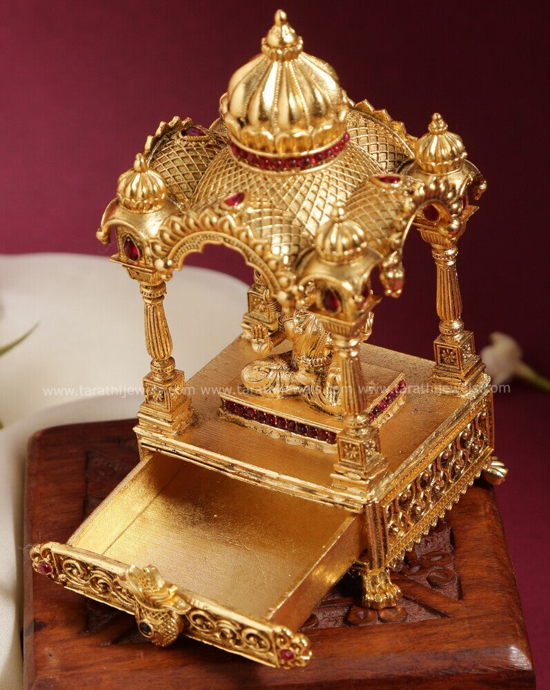 Gold Look Alike Temple Kumkum Box KK30