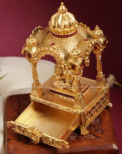 Gold Look Alike Temple Kumkum Box KK30