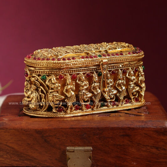 Gold Look alike 3 sectional Kumkum Boxes KK31