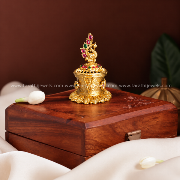 Peacock Kumkum Box KK50