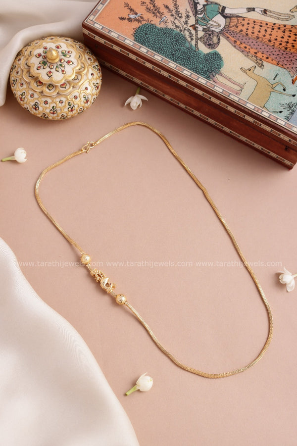Traditional Ad stone Peacock Mogappu Chain MC22