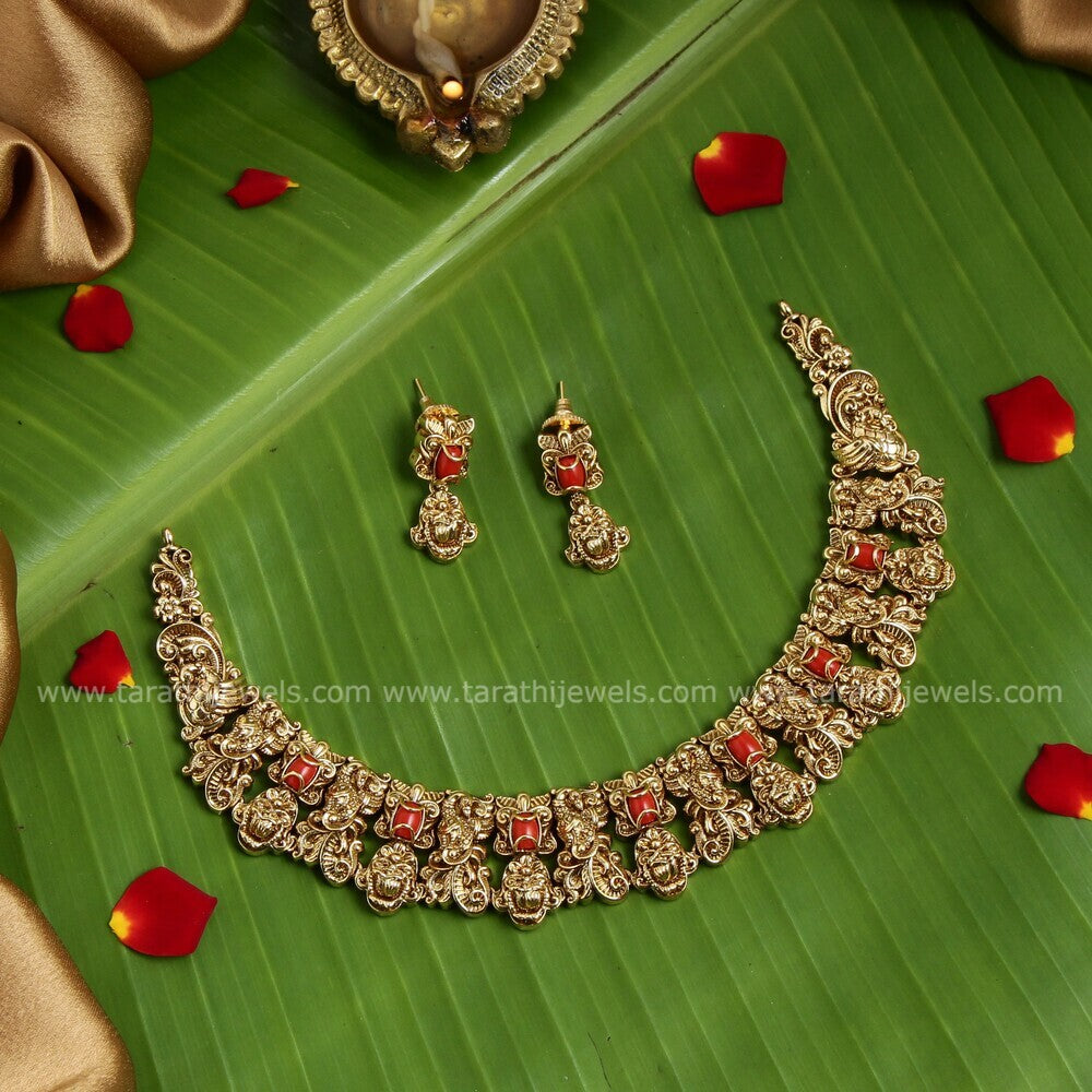 Coral Peacock Necklace N1094