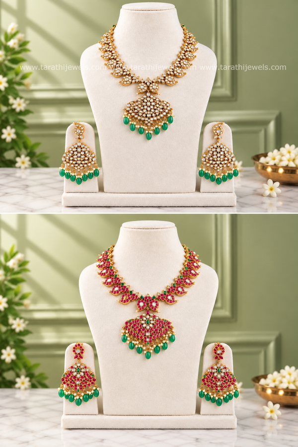 Tarathi Two in one Jadau Kundan Necklace N1114