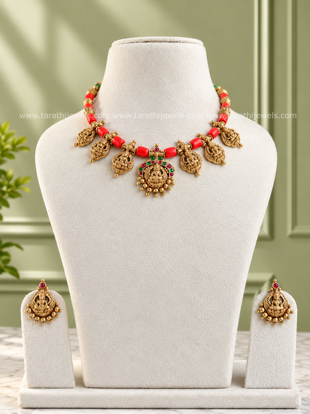 Coral Lakshmi Necklace N1152