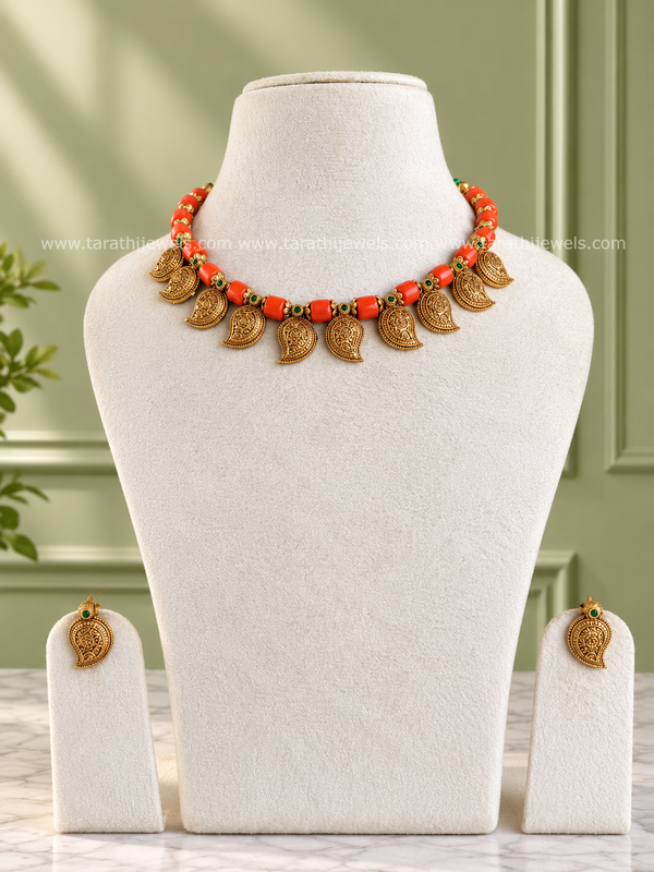 Coral Mango Necklace N1153