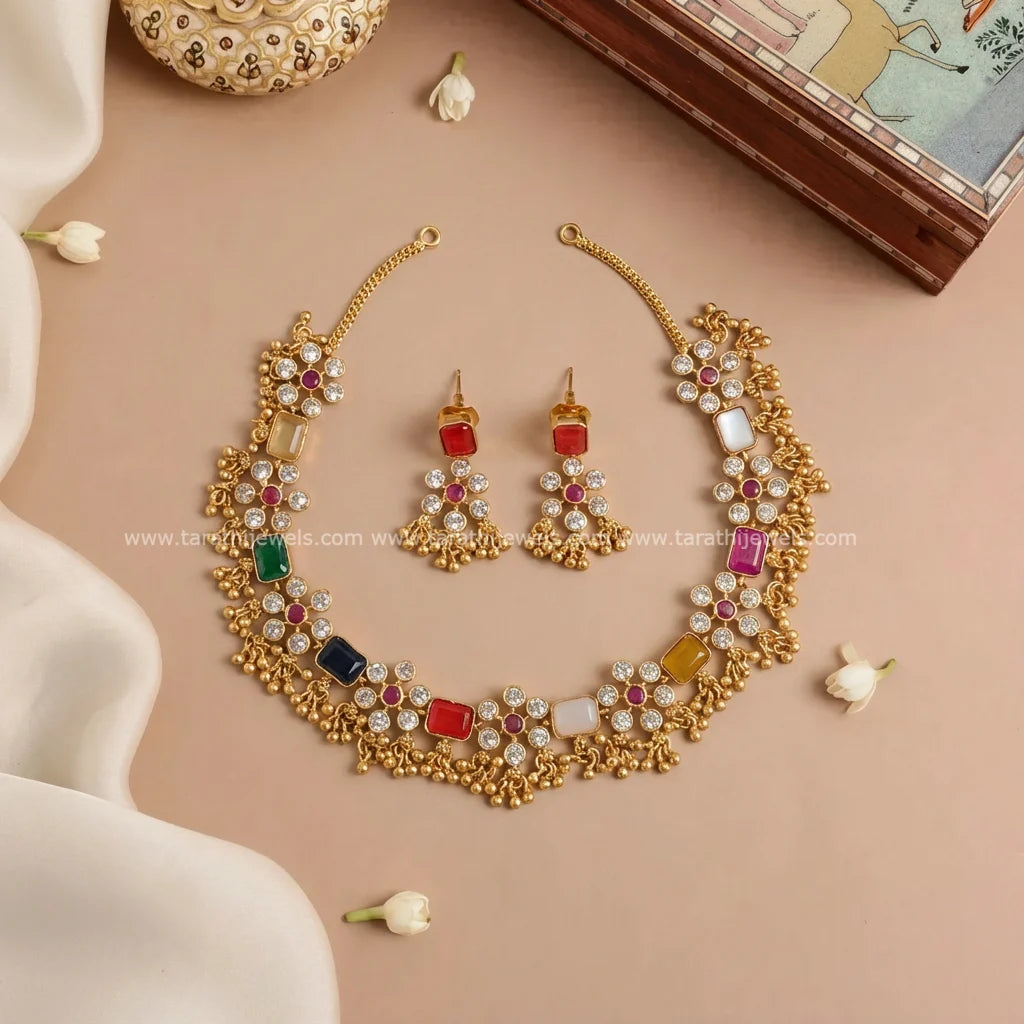Elegant Navarathna stone Necklace N836