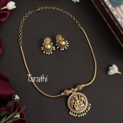 Gold Look alike Lakshmi Pendant Necklace N228