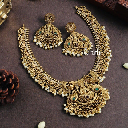 Antique Finish Lakshmi Guttapusalu Necklace N240