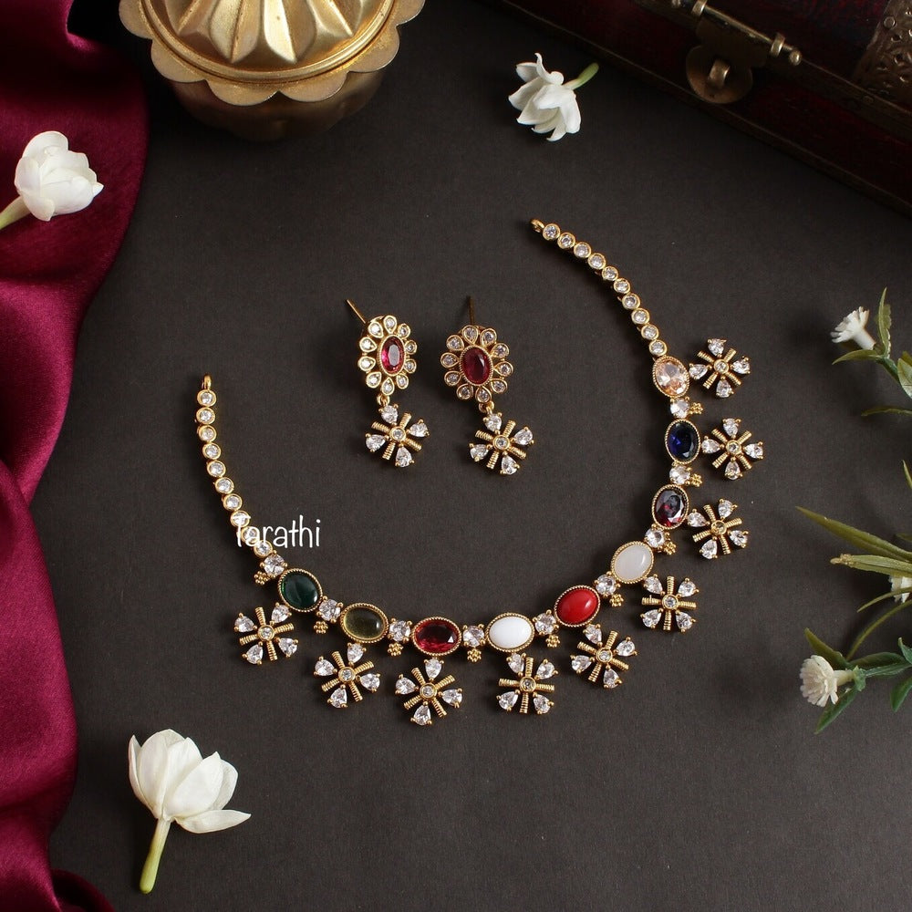 Elegant Navarathna stone Necklace N274