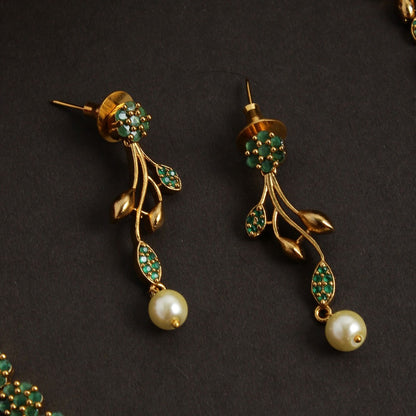 Simple Leaf Design AD Necklace set N299