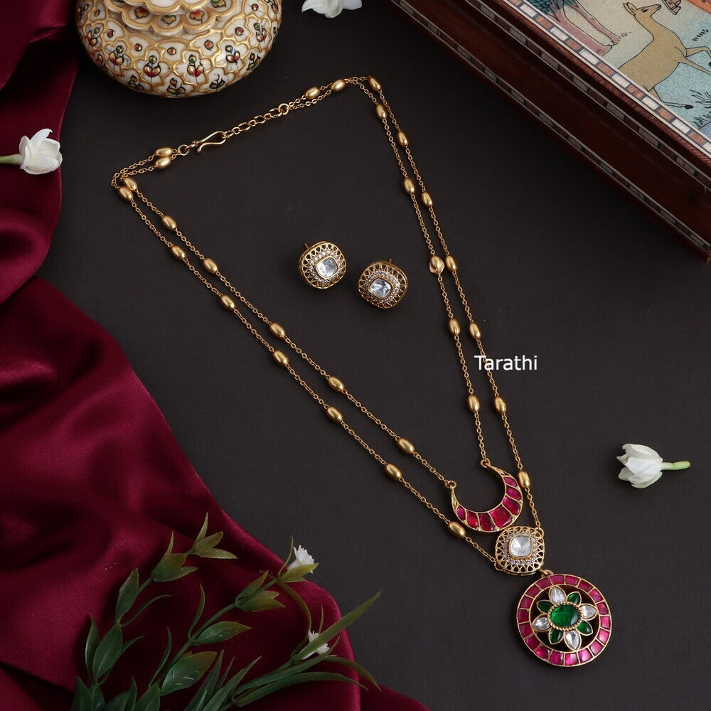 Dual Layered Jadau Necklace N438