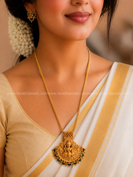 Lakshmi Pendant Palak Design Necklace N509