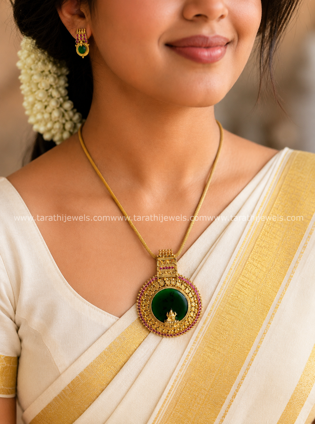 Kerala Style Lakshmi Pendant Long Chain N515